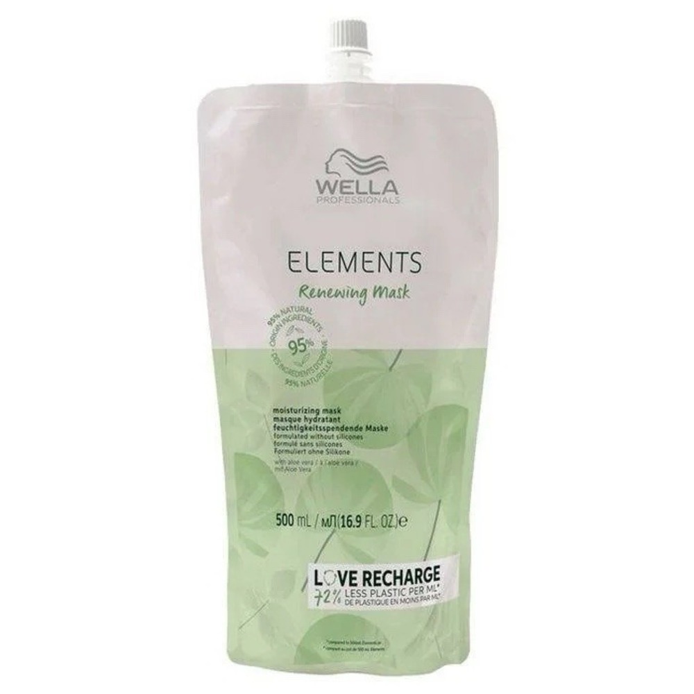 Wella Elements Renewing Mask Moisturizing Hair Aloe Vera Refill 16.9oz 500ml